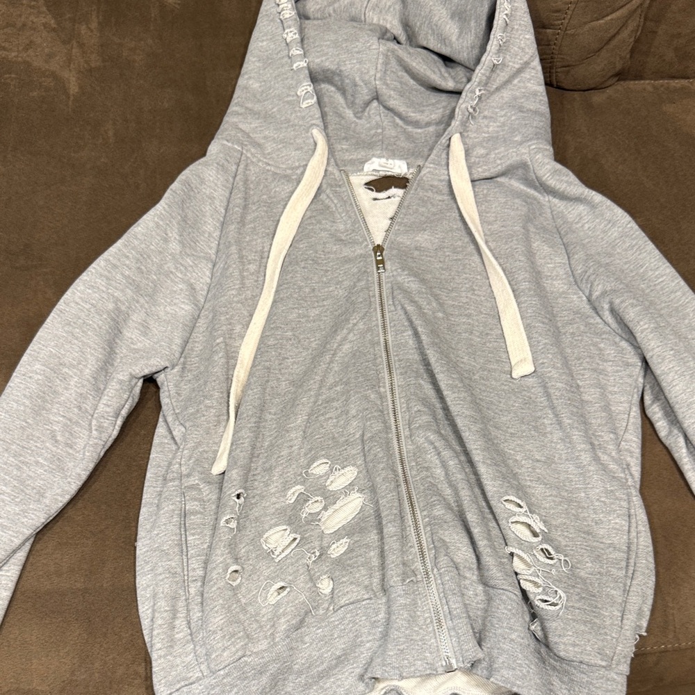 Dance & Marvel Heather Gray Zip-Up Jacket